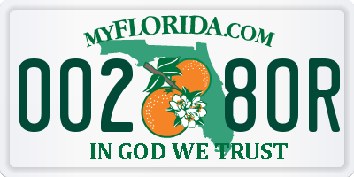 FL license plate 0028OR