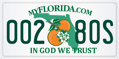 FL license plate 0028OS