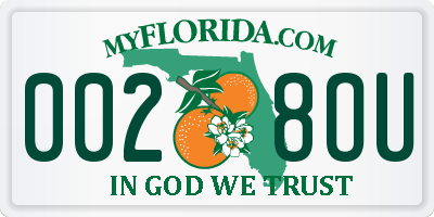 FL license plate 0028OU