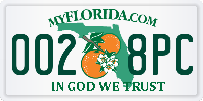 FL license plate 0028PC
