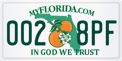 FL license plate 0028PF