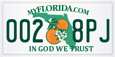 FL license plate 0028PJ