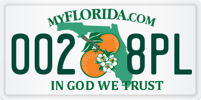 FL license plate 0028PL