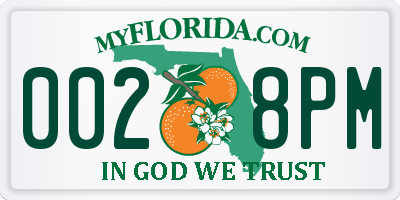FL license plate 0028PM