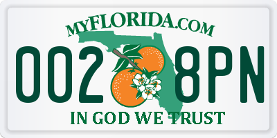 FL license plate 0028PN
