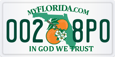 FL license plate 0028PO