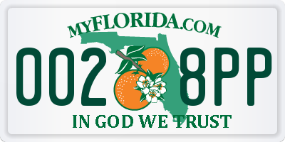 FL license plate 0028PP