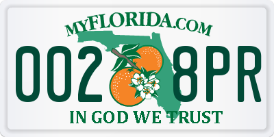 FL license plate 0028PR