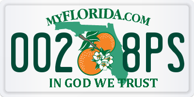 FL license plate 0028PS