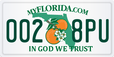FL license plate 0028PU