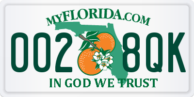 FL license plate 0028QK