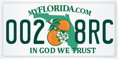 FL license plate 0028RC