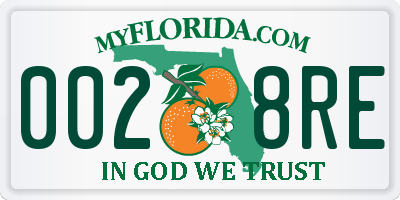 FL license plate 0028RE