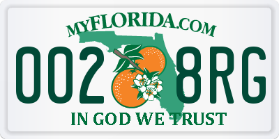 FL license plate 0028RG