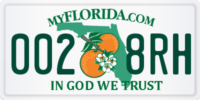 FL license plate 0028RH