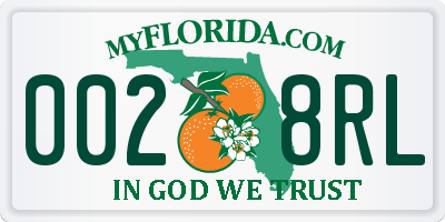 FL license plate 0028RL