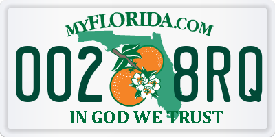 FL license plate 0028RQ