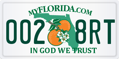 FL license plate 0028RT