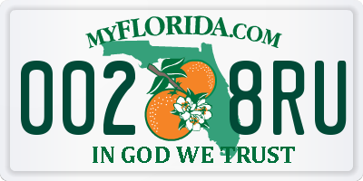 FL license plate 0028RU