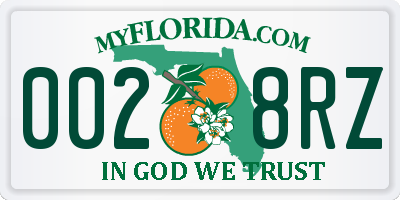 FL license plate 0028RZ