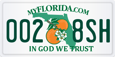 FL license plate 0028SH
