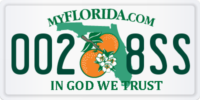 FL license plate 0028SS