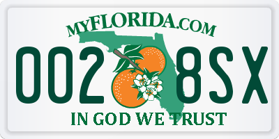 FL license plate 0028SX