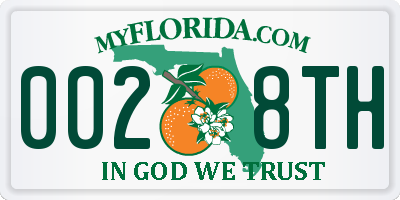FL license plate 0028TH
