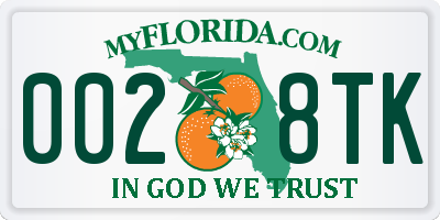 FL license plate 0028TK