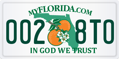 FL license plate 0028TO
