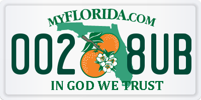 FL license plate 0028UB