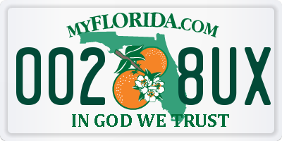 FL license plate 0028UX