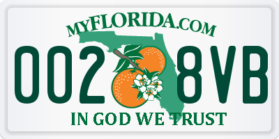 FL license plate 0028VB