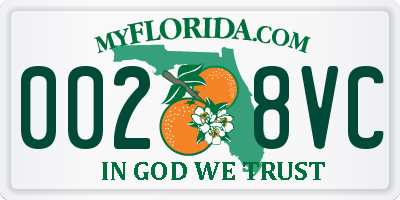 FL license plate 0028VC