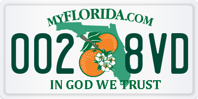 FL license plate 0028VD