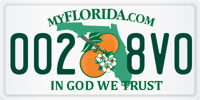 FL license plate 0028VO