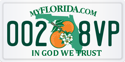 FL license plate 0028VP