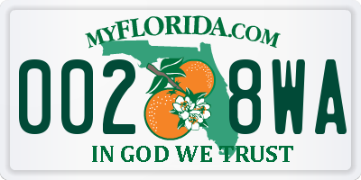 FL license plate 0028WA