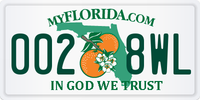 FL license plate 0028WL