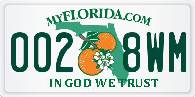 FL license plate 0028WM