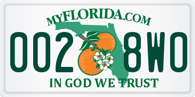 FL license plate 0028WO