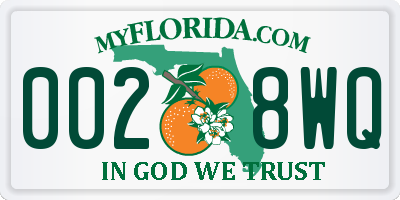 FL license plate 0028WQ