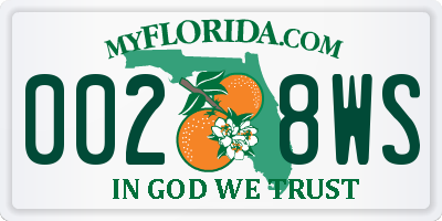 FL license plate 0028WS