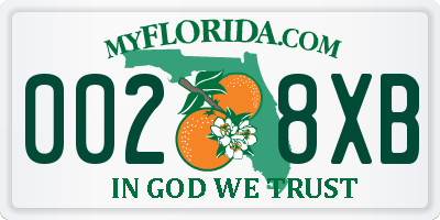 FL license plate 0028XB
