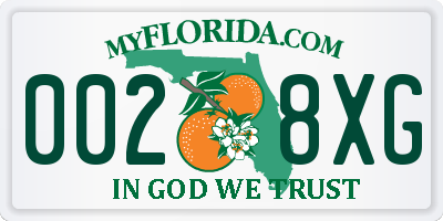 FL license plate 0028XG