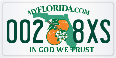 FL license plate 0028XS