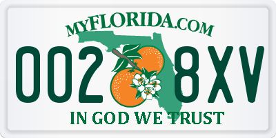 FL license plate 0028XV