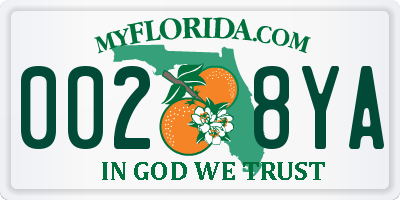 FL license plate 0028YA