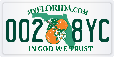 FL license plate 0028YC