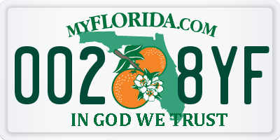 FL license plate 0028YF